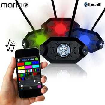 Marloo 4X LED-uri RGB Sub Corpul Rock Lumini de Culoare cu Controler Bluetooth Pentru Jeep Wrangler Accesorii Auto