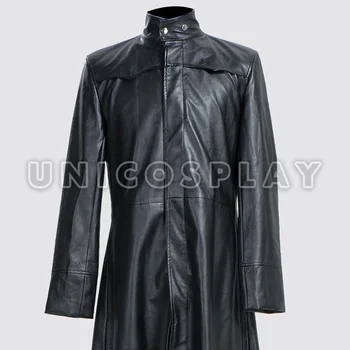 Matrix Neo Strat De Costume Cosplay Lung Negru Din Piele Șanț