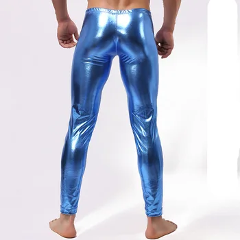 Men lung johns mens pantaloni cald elastic subțire linie de moda pentru bărbați Faux din Piele gay sexy lenjerie de corp strans legging lung Johns