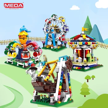 MEOA Parc de Distracții Lume Roată Set de Blocuri de Construcție Lépin Technic Cărămizi Jucarii Copii Compatibil Legoing Minecrafted Model