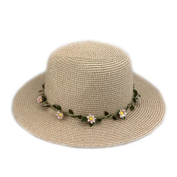 Mici Flori cu Bandă de susținere Starw pălării de soare Femei Margine Largă Plajă Capac de Vară Parasolar Pălărie Panama Jazz Palarii Sombrero Verano YY17104