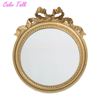 Mini tort tava European de epocă placă oglindă de aur/roz/alb Calm oglindă de machiaj bar de bomboane decor tort instrument