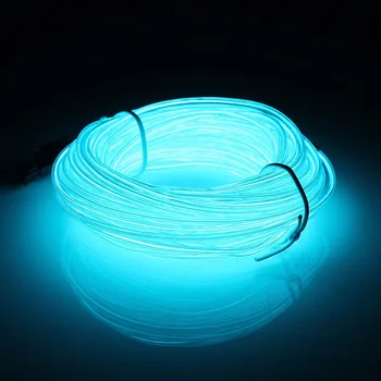Mising 10M EL Tub Moale de Sârmă 12V Flexibile LED Flash de Lumină de Neon Șir Impermeabil Strălucire Masina Coarda Benzi de Lumină pentru Petrecere Casa