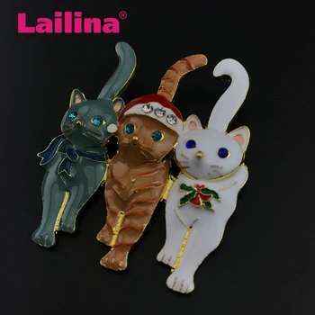 Moda 50mm Stras Crăciun Pin Minunat Email Triplu Cat Brosa Pentru Cadou de Crăciun