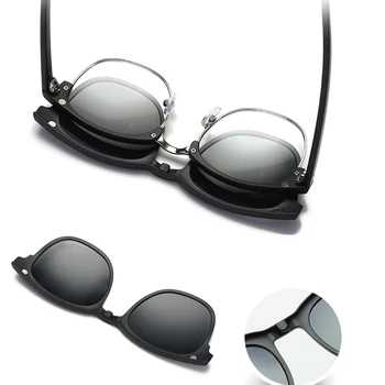 Moda Cadru Spectacol Bărbați Femei Optice Miopie Cu 5 Clip-On ochelari de Soare Polarizat Magnetic Ochelari Pentru bărbați Ochelari de vedere RS222