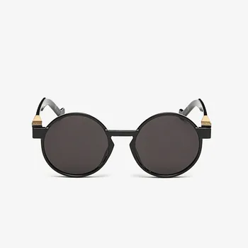 Moda ochelari de soare om ochelari de soare steampunk retro rotund ochelari de soare lentile speciale cerc uv400 picioare