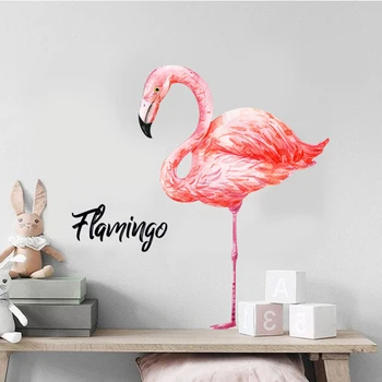 Modern Nordic autocolante de perete Flamingo Pink room Decor Acasă accesorii Pasăre acuarelă autocolant vinilo comparativ living diy