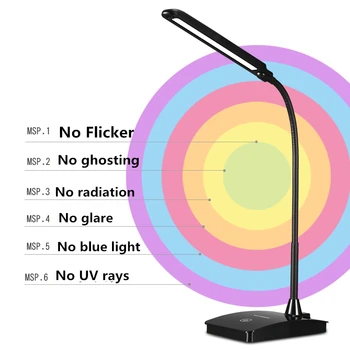 Modernă cu LED-uri Lampa de Birou-Ochi de protecție Touch Reglabile pe 3 nivele de Lumină 5W Gooseneck Lampa de Studiu, Lectură, Birou Luminaria Lamparas