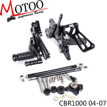 Motoo - Full CNC Aluminiu Motocicleta Reglabil Rearsets Spate Seturi de Picioare, Pentru HONDA cbr 1000 rr 2004-2007