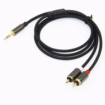Mufa Stereo de 3.5 mm Masculin la 2 RCA tata Cablu Audio Înfășurat de Protectie Pentru Difuzoare Amplificator Mixer 1m 1.8 m 3m 4.5 m, 7,5 m, 10m 15m 20m