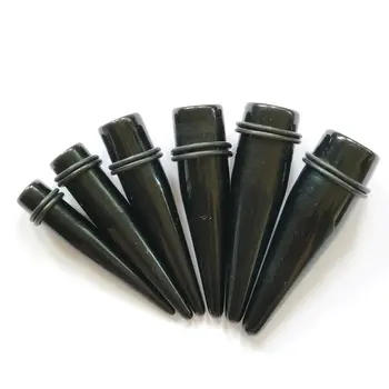 Multe acyrlic negru Ureche Conica se Întinde Kit de mari dimensiuni din oțel Inoxidabil Indicator Carne Tunel de Ureche Prize Body Piercing 10-20mm