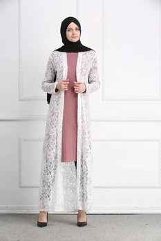 Musulman Dantela Deschide Abaya Plin Rochii Cardigan Kimono Gol Afară De Robă Lungă, Rochii Jubah Orientul Mijlociu Ramadan Arabe Islamice Îmbrăcăminte