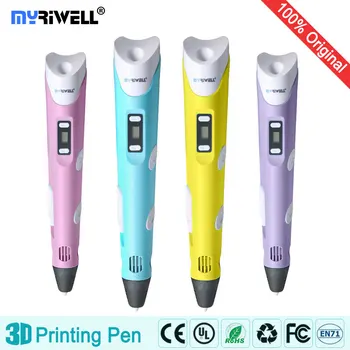 Myriwell 3d stilou stilouri 3d LED ABS/PLA cu Incandescență 2017 Copii cadouri model 3d Smart magic pen imprimantă 3d pen