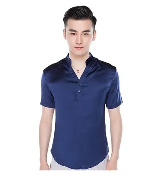 Mătase chinezească tricouri de sex masculin cu mânecă scurtă de vară de bărbați Chinezi de îmbrăcăminte de mătase de dud bluza de petrecere a timpului liber tendință favorizează TEE