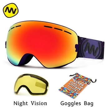 NANDN brand de ochelari de schi UV400 anti-ceață mare mască de schi, ochelari schi bărbați femei zăpadă, snowboard, ochelari de protecție