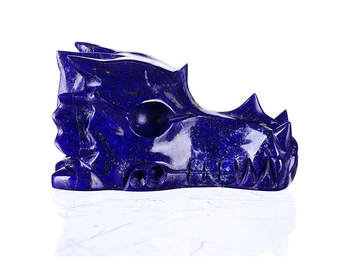 Natural Lapis Lazuli Sculptate Dragon Skull Rock Skull Vindecare Reiki
