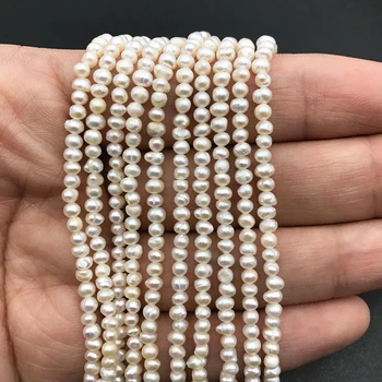 Naturale de apă Dulce Evidenția Perla cu Diametrul de 2.8-3.5 mmAAA Grad de Cartofi Forma Perla Manual DIY Cu Adevărat Perla Șirag de mărgele 39cm