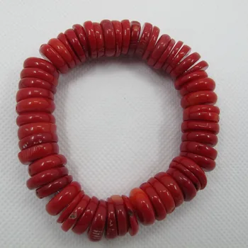 Naturale de Coral Roșu 12mm Monedă Brățară Bijuterii Coral 2 buc/lot