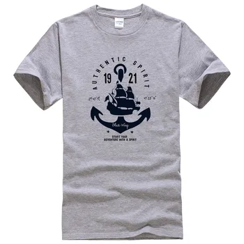 Nautica anchor Scrisoare Bumbac Imprimat tricou bărbați Vară maneci Scurte Topuri Casual Camiseta Plus dimensiune Teuri #008