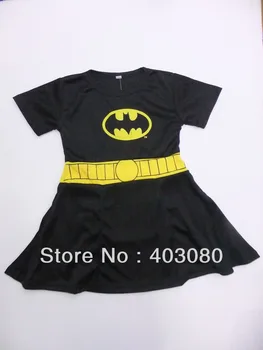Negru 2-8 ani de Halloween roll joc îmbrăcăminte,copilul Catwoman joaca haine,fata maneca lunga Batman joaca haine fusta ZG:S-3XL