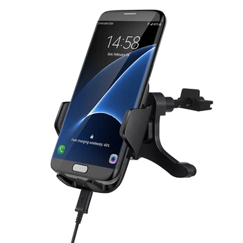 Negru Wireless Qi Masina Încărcător Rapid de Aerisire Suport de Montare Pentru Samsung Galaxy Note8 S8, S8+, S6 S7 Note5 S6 edge+ pentru iPhone 8, 8+