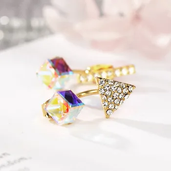 Neoglory REALIZATE CU ELEMENTE SWAROVSKI Cristal Moda Lumina de Culoare Aur Galben Cercei Patrati pentru Femei 2018 Nou Fierbinte Cadouri GJ