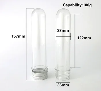 NEW SOSIRE !! 24 X 100ML Gol PS Tub cu Capac de Aluminiu 100CC Clar Tub de Plastic Transparent de Afișare cu Tub