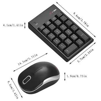 Noi 2,4 G Auto-Link Wireless Tastatura Numerică Numărul Keyboard & Mouse Optic Combo Set Pentru Desktop-Uri, Laptop-Uri C26
