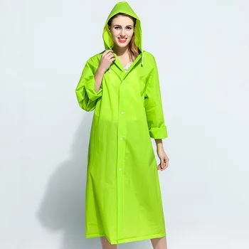Noi Eco-friendly rezistent la apa Verde Jeleu Transparent EVA Canadiană Bărbați Și Femei haina de Ploaie Cu Gluga în aer liber Ploaie Poncho