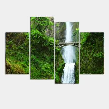 Noi Modular Fotografii Neînrămate Tipărite copac verde și cascada tablouri modulare restaurant decor de imprimare poster pânză imagine