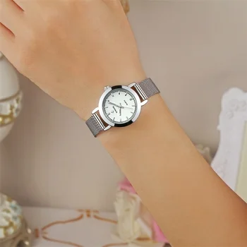Noi Sosiri WWOOR Brand Femei Cuarț Ceasuri Analogice Doamna de Afaceri Ceas de Argint din Oțel Complet Trupa Ceasul Înapoi Lumina Montre Reloj