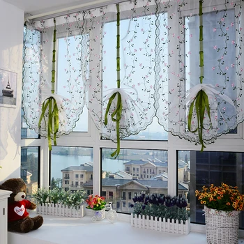 Nou tul florale pentru windows pur perdele pentru camera de zi bucatarie umbra fereastră brodate roman perdele draperii