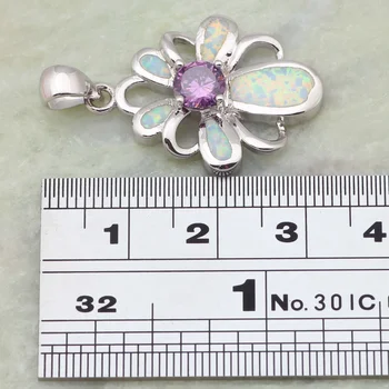 Noua Declarație de Bijuterii de Argint bijuterii Floare Alb Opal Violet Zircon Pandantiv pentru femei bijuterii de moda P109