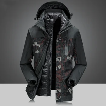 Noua jacheta de Iarna barbati de brand rață jos jacheta barbati linie detașabil, rezistent la apa canadiană uza jacheta jos haina bărbați