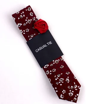 Noua Moda Barbati Imprimare Florale Cravată Costum Legături slabe Subțire de Bumbac Gât Cravată Cravată pentru Nunta Petrecere de Crăciun Gravata Masculina