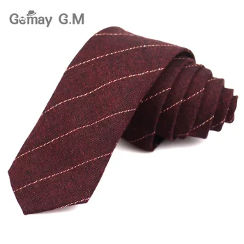 Noua Moda pentru Bărbați Cravate Casual Dungă Cravate pentru Bărbați Înguste 6cm Bumbac Lega Adult Clasic Solid Gât Cravate de Afaceri de Nunta