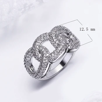 Noua promotie la Modă deget inel declarație dropshipping deschide alb cubic zirconia anel femeie moda bijuterii inele