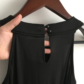 Noua Sexy de Vară din 2016 Femei Casual Geometrice fără Mâneci Vestido Sifon banda Elastica Talie Lunga fara Bretele Rochii de Plajă