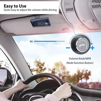 NOUL Bluetooth Handsfree Vizorul Car Kit-ul cu Siri, Google Asistent Comandă Vocală, Auto Power Pe Wireless În difuzor Auto