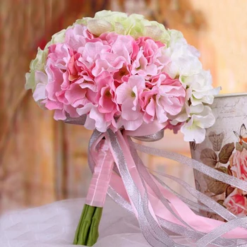 Noul Design Buque De Noiva 2017 Romantic cu Flori în mână Laurustinu cu Panglică de Mireasa Buchet de Flori pentru domnisoarele de Onoare Fata