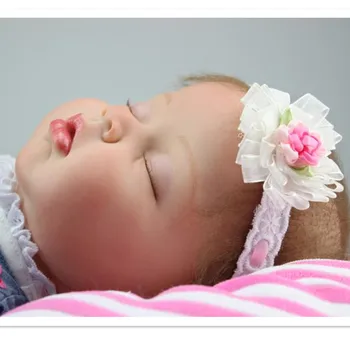 NPK COLECTARE 50CM Silicon Renăscut Baby Dolls de Dormit Copil Născut Papusi cu Rochii de Denim Frizură,Real Renăscut Copii Bonecas
