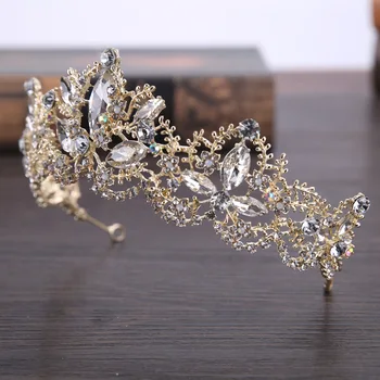 Nunta coroana bentita Diademe pentru Femei flori mireasa cristal, diademe, coroane de rege Nunta Accesorii de Par Moda bijuterii