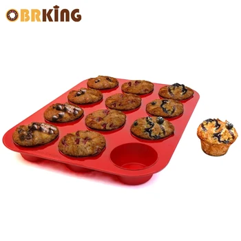 OBRKING Silicon 12 Cana Mini Briosa Cupcake Maker Pasta de Fondant Mucegai Zahăr ambarcațiunile de produse de Patiserie de Copt Instrumente de Mucegai Tava Pan Bucătărie