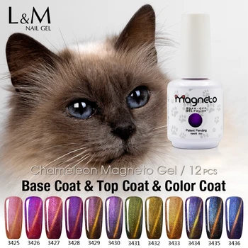 Obține 12 Pc-uri Destul de Ochi de Pisica Gel Unghii Cameleon UV unghii cu Gel Unghii UV Lac cu Magnet Soak Off Gel lacul de Unghii Salon de Arta