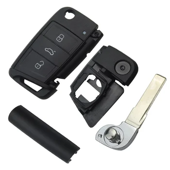 OkeyTech 3 butoane Cheie de la Distanță Flip Mașină de Caz-Cheie Pentru Volkswagen VW Golf 7 4 5 mk4 6 pentru Skoda Octavia bună Calitate Pliere Shell