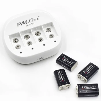 PALO 4 Sloturi 9V Baterie Fierbinte de Vânzare Inteligentă Reîncărcabilă Încărcător Rapid Pentru 6F22 9V Baterie cu Litiu UE / SUA Plug
