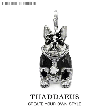 Pandantiv Negru Câine Buldog,2017 Moda Trendy Bijuterii Thomas Stil Bijoux Colier Argint 925 Cadou Pentru Ts Suflet De Femeie
