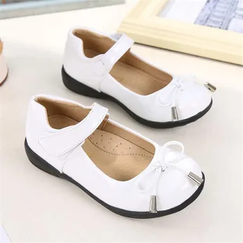 Pantofi fete negru& alb rochie de printesa pantofi de Elevi de școală primară pentru copii Lucios PU pantofi cu bowknot 26-41 TX02
