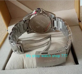 PARNIS 43mm Japonez Automatic Self-Wind mișcare bărbați ceas de sticlă de safir ceasuri Mecanice ceasuri Barbati 381bzd