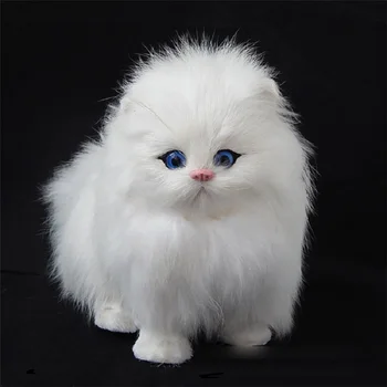 Parul Real Electronice, Animale de companie Pisici Păpuși Simulare animal jucărie pisica meowth copii drăguț pentru animale de companie jucarii de plus model ornamente Xtmas cadou